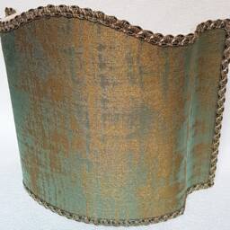 Venetian Lamp Shade Reseda Green & Gold Rubelli Venier Jacquard Fabric Half Lampshade - Handmade in Italy - thumbnail 4
