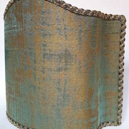 Venetian Lamp Shade Reseda Green & Gold Rubelli Venier Jacquard Fabric Half Lampshade - Handmade in Italy - thumbnail 3