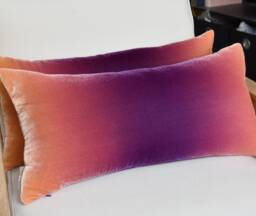 "Purple Ombre Velvet Lumbar Pillow Cover 12"" X 24" - thumbnail 1