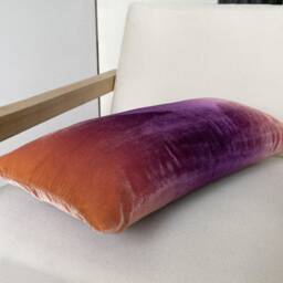 "Purple Ombre Velvet Lumbar Pillow Cover 12"" X 24" - thumbnail 3
