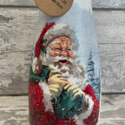 Santa Vase, Glittery, Tree Xmas Decoration, Christmas Decorations - thumbnail 2