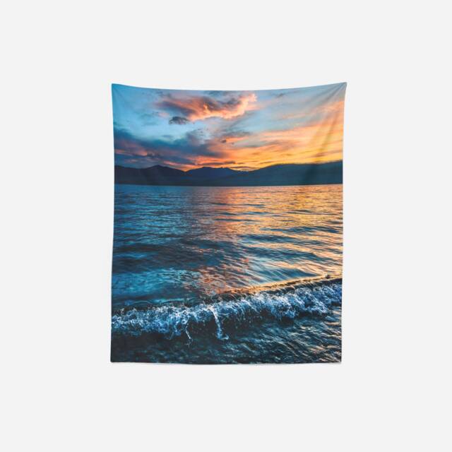Lake Tapestry, Scenic Wall Hanging, Large Nature Art, Dorm Room Decor - image 1