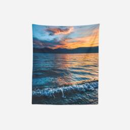 Lake Tapestry, Scenic Wall Hanging, Large Nature Art, Dorm Room Decor