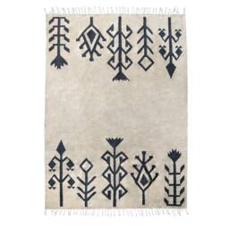 Eden Handmade Flatwoven Floral Kilim Rug Wool Dark Gray Beige Minimalist Living Room Area Accent Runner 2x3 6x9 8x10 9x12 Southwestern - thumbnail 2