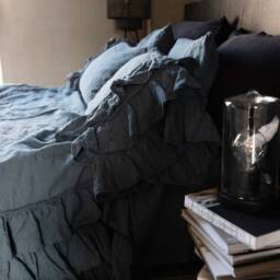 Linen Pillowcase With Ruffles , Shabby Chic Linen Pillow Cover. Queen King, Standard Size . Euroshams. Mooshop - thumbnail 4