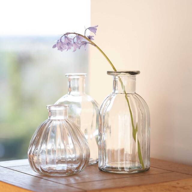 Retro Glass Bud Vase Set Ripple Flower Vases, Diy Wedding Decor - image 1