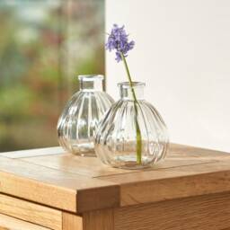 Retro Glass Bud Vase Set Ripple Flower Vases, Diy Wedding Decor - thumbnail 2