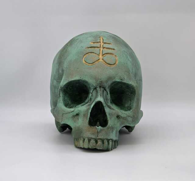 Leviathan . Plaster Of Paris Life Size Human Skull Replica - image 1