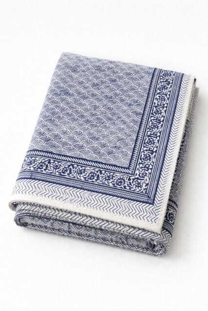 Hand Block Print Kantha Quilt, Indian Cotton Bedspread Throw - 90x108 Inches - image 1