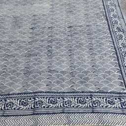 Hand Block Print Kantha Quilt, Indian Cotton Bedspread Throw - 90x108 Inches - thumbnail 3