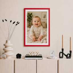 Red Photo Frame A1 A2 A3 A4 Slim Brushed Wood Modern Gallery Wall Art Home D??cor - thumbnail 2
