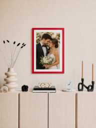 Red Photo Frame A1 A2 A3 A4 Slim Brushed Wood Modern Gallery Wall Art Home D??cor