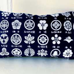 Japanese Family's Crest Navy Blue Pillow Case, Japan Kamon Throw Cover, Martial Arts Cushion, 24 X 12 Inches Cover - thumbnail 2