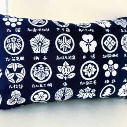 Japanese Family's Crest Navy Blue Pillow Case, Japan Kamon Throw Cover, Martial Arts Cushion, 24 X 12 Inches Cover - thumbnail 3