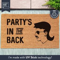 Party's in The Back - Funny Doormat Mullet Door Mat Gift Porch Decor Rug - thumbnail 1