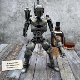 Fet Soldier Scrap Metal Sculpture, Handmade Recycled Steel Art, Unique Valentine Gift For Him - thumbnail 2