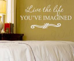 Live Life You've Imagined Inspirational Motivational Decorative Vinyl Lettering Decoration Quote Wall Decal Saying Sticker Decor I67 - thumbnail 1
