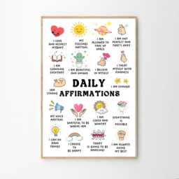 Daily Affirmations For Kids Quote Art Canvas Poster, Classroom Quotes, Children's Room Aesthetic Decor, Printed Gift - thumbnail 2