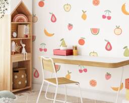 Fruit Wall Decals - Nursery Decor, Watercolor Art, Kids Decal, Reusable & Removable Stickers