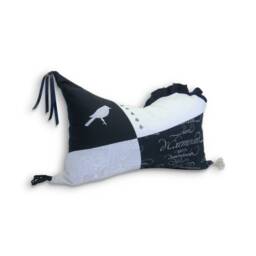 Asymmetric Rectangle Pillow - Medieval Knight, Bird Embroidery - thumbnail 1