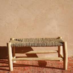 Launch Offer Handwoven Natural Rope Bench, Handmade in Morocco, Entryway Mudroom Wood And - thumbnail 4
