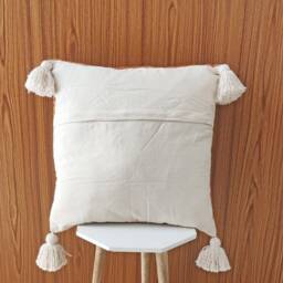 Rust Orange Boho Throw Pillow Cover Handmade Indian Cotton, 16x16 - thumbnail 4