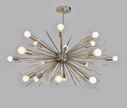 Handmade Mid Century Sputnik Chandelier, Silver Chrome Urchin Light
