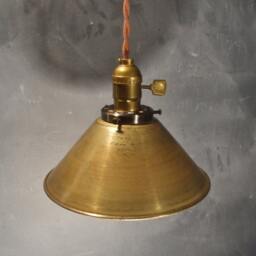 Industrial Lighting - Brass Cone Pendant Lamp Vintage Hanging Light Steampunk Retro Swag Cafe Antique - thumbnail 3