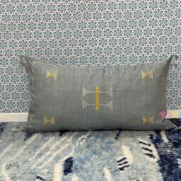 Yakiti-Grey Pack Moroccan Pillows, Aka Cactus Silk Pillow, Decorative Pillows, Sabra Pillows, Moroccan Decor Designer Cactus - thumbnail 3