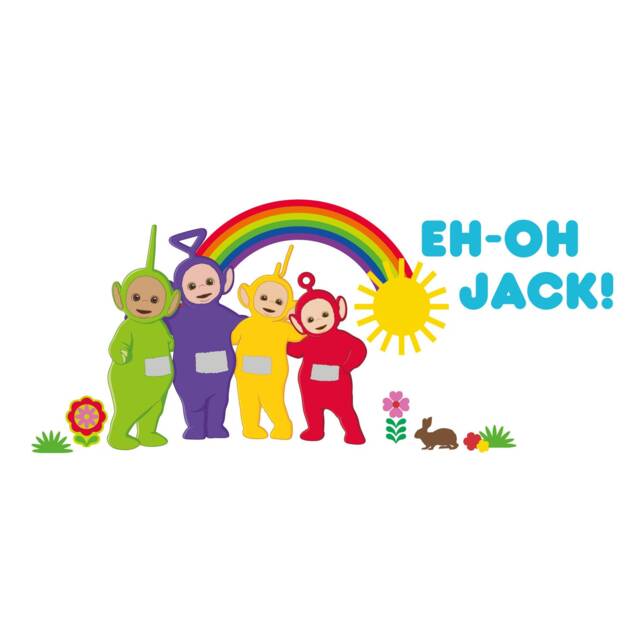 Personalised Teletubbies With Rainbow Wall Sticker, Decal - image 1