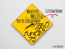 Custom Name Whatever, You're Late Anyway/Polygon Yellow - Wall Clock - thumbnail 1