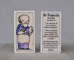 st Francis De Sales Patron Saint Block With Gift Bag // Of Writers Catholic Toys By Almondrod - thumbnail 1