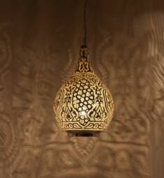 Handmade Oriental Lamp, Moroccan Brass Pendant Light, Hanging Gold Lampshade, Home Decor Lighting & Ceiling Light