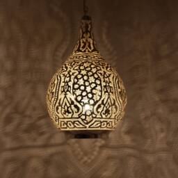 Handmade Oriental Lamp, Moroccan Brass Pendant Light, Hanging Gold Lampshade, Home Decor Lighting & Ceiling Light - thumbnail 2