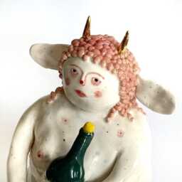 Decorative Female Figurine, Spiritual Lesbian Wedding Gift, Deities & Demigods, Folklore Decor, Devil Girl, Witchy Decor - thumbnail 1