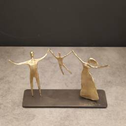 Handmade Bronze Sculpture Family Time - With Boy - thumbnail 2