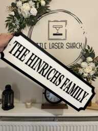 The Surname Family - Street Sign 3D Look Personalised Wall Mount Mdf Home Decor Gift Birthday Wedding Christmas - thumbnail 1