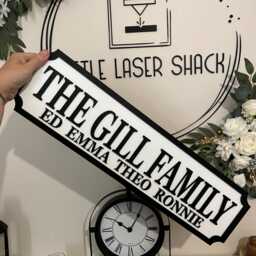 The Surname Family - Street Sign 3D Look Personalised Wall Mount Mdf Home Decor Gift Birthday Wedding Christmas - thumbnail 2
