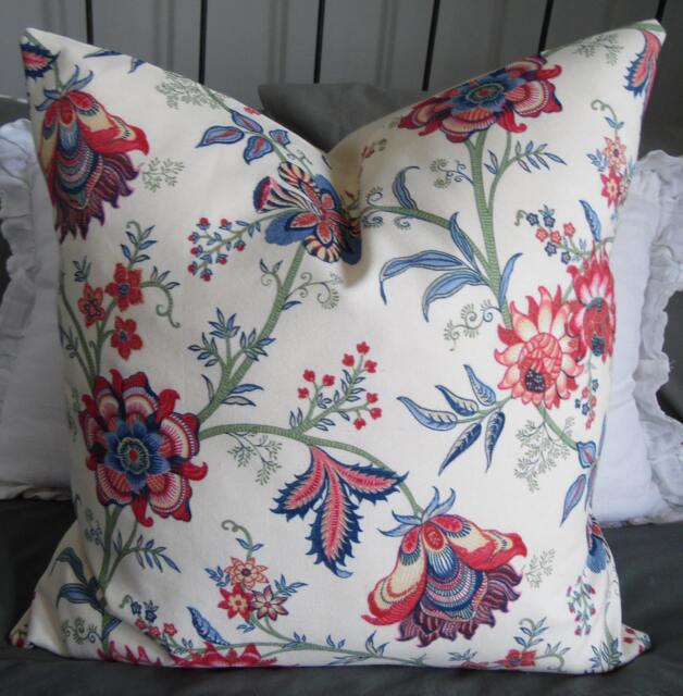 Floral Pillow Cover Island Gem Print, Cotton Toss Slipcover - image 1