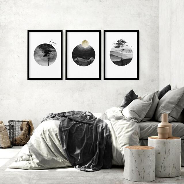 Above Bed Art, Set Of 3 Calming Watercolour Zen Wall Office Decor, Minimalist Gallery Wall, Home Decore, Hangings - image 1