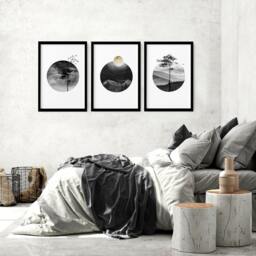 Above Bed Art, Set Of 3 Calming Watercolour Zen Wall Office Decor, Minimalist Gallery Wall, Home Decore, Hangings - thumbnail 1