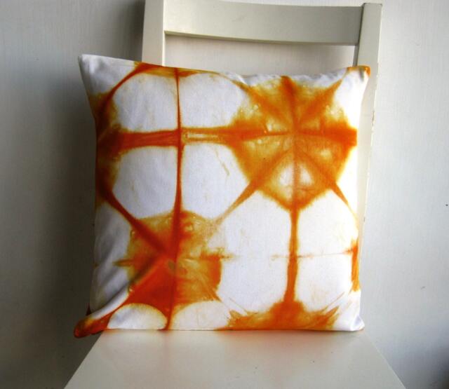 Shibori Pillow Cover - 16 X in Orange - image 1