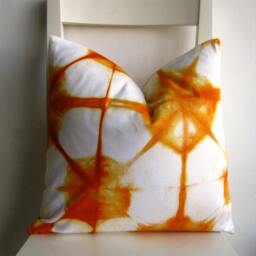 Shibori Pillow Cover - 16 X in Orange - thumbnail 3