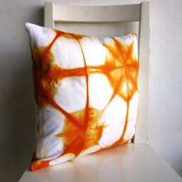 Shibori Pillow Cover - 16 X in Orange - thumbnail 2