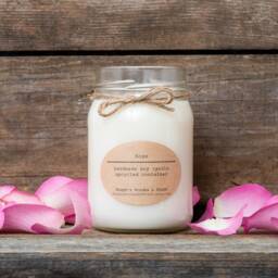 Rose Candle, Soy Wax Scented Unique Candles, Romantic Gift, Mothers Day Gift For Mom - thumbnail 3
