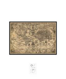 1594 World Map Print - Framed Orbis Terrarum Art - thumbnail 1