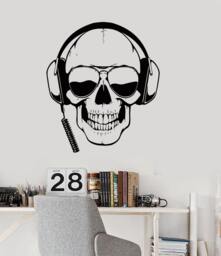 Wall Vinyl Decal Skull Scary Music Sun Glasses Funny Guaranteed Quality 2204Di
