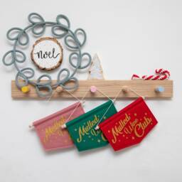 Mulled Wine Club Glittery Christmas Wall Banner Flag Decoration - thumbnail 2