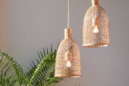 Handwoven Bamboo Pendant Lamp Rustic Asian Fishing Trap Light