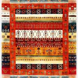 Colorful Gabbeh-style Area Rug Washable Chenille Tribal Carpet - thumbnail 2